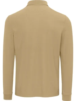 Greg Norman Shirts|Long Sleeve Pique Shark Polo - Warm Sand