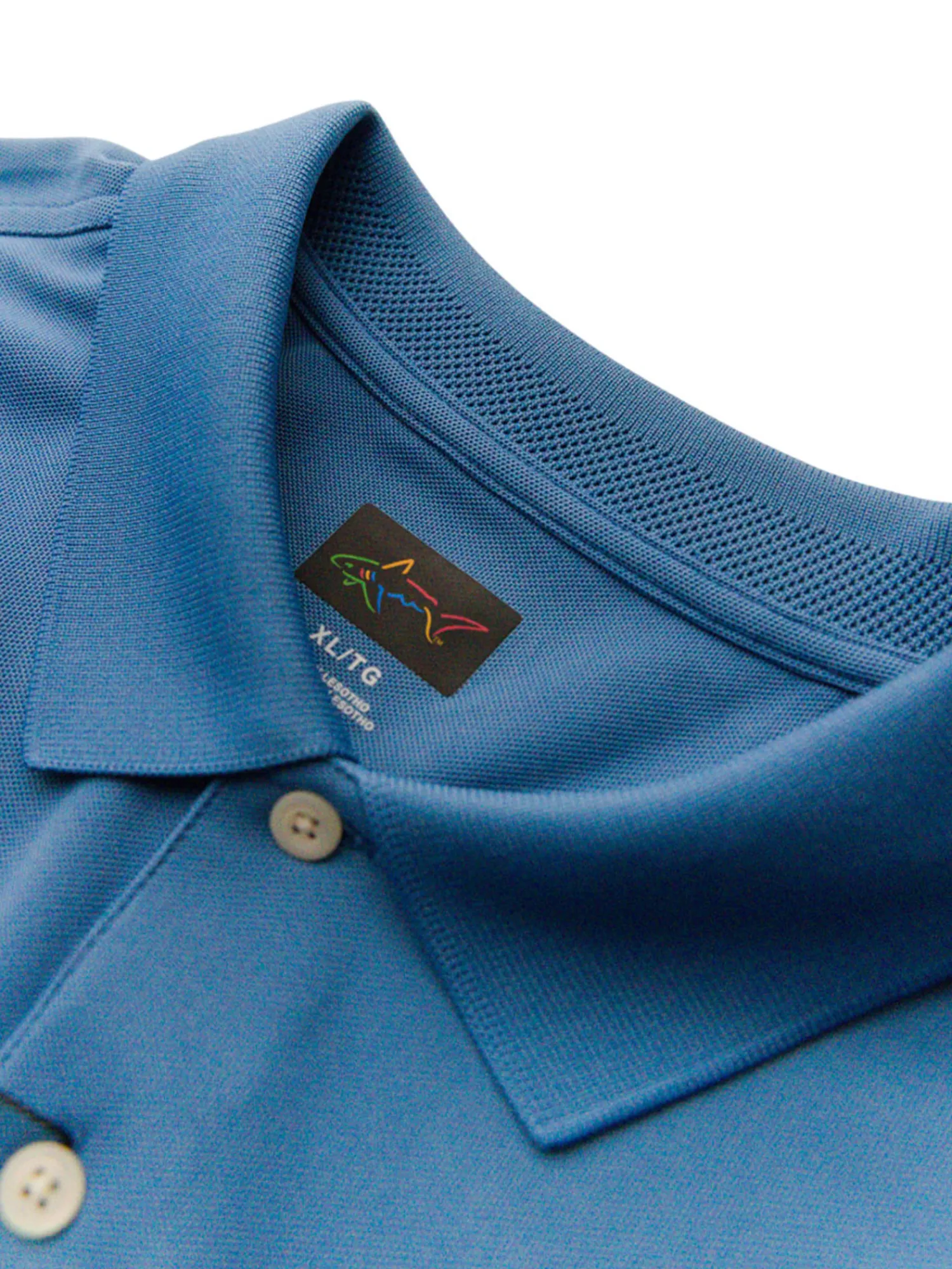 Greg Norman Shirts|Long Sleeve Pique Shark Polo - Riverside Blue