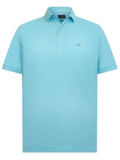 Greg Norman Clearance Clothing|ML75 Diamond Print Polo - Cool Aqua