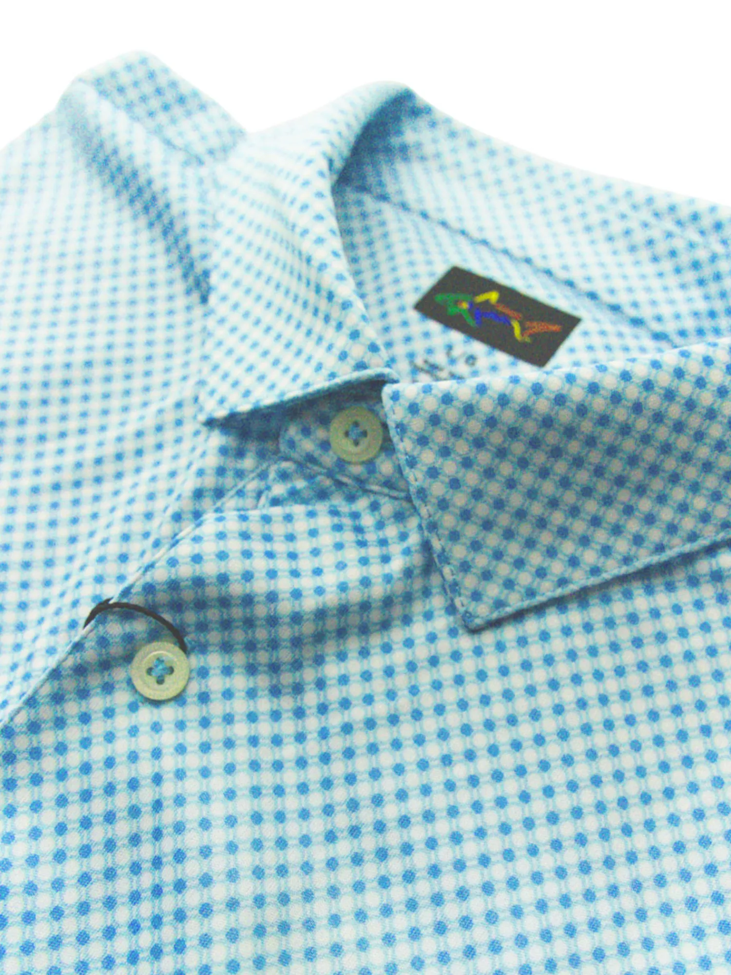 Greg Norman Clearance Clothing|ML75 Diamond Print Polo - Cool Aqua
