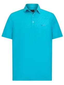 Greg Norman Clearance Clothing|ML75 Geo Embossed Polo - Bright Turquoise