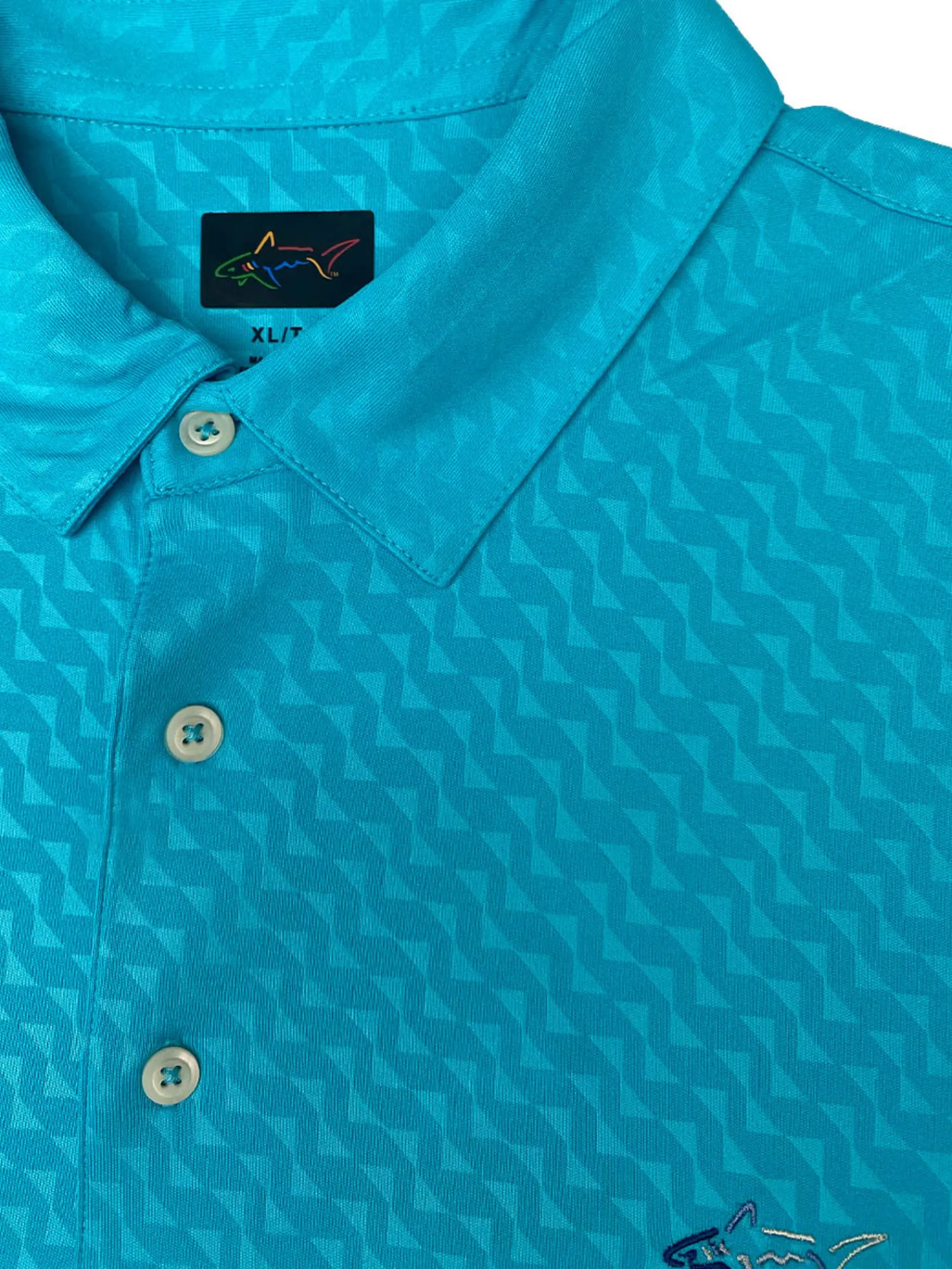 Greg Norman Clearance Clothing|ML75 Geo Embossed Polo - Bright Turquoise
