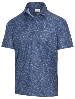 Greg Norman Clearance Clothing|Shark Frenzy Print Polo - Navy/Deep Rose/Blue Dusk