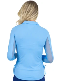 IBKUL Shirts|Adjustable Long Sleeve Zip Polo - Peri