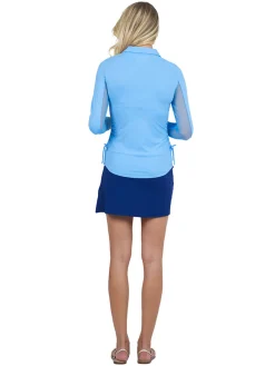 IBKUL Shirts|Adjustable Long Sleeve Zip Polo - Peri