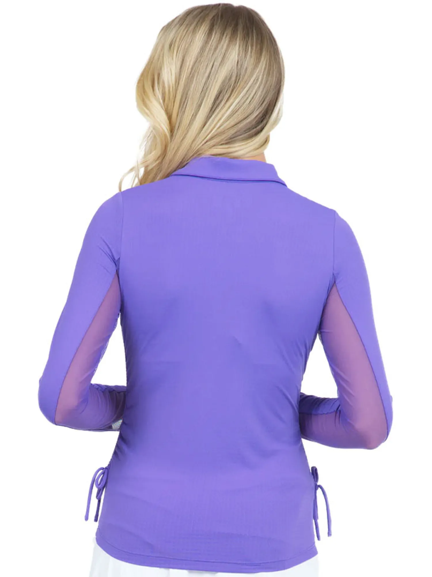 IBKUL Shirts|Adjustable Long Sleeve Zip Polo - Plum