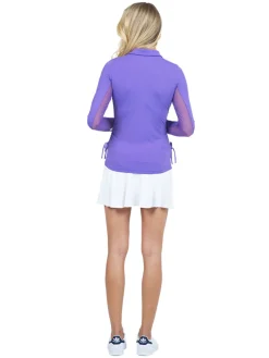 IBKUL Shirts|Adjustable Long Sleeve Zip Polo - Plum