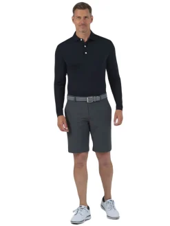 IBKUL Shirts|Men's Long Sleeve Polo - Black