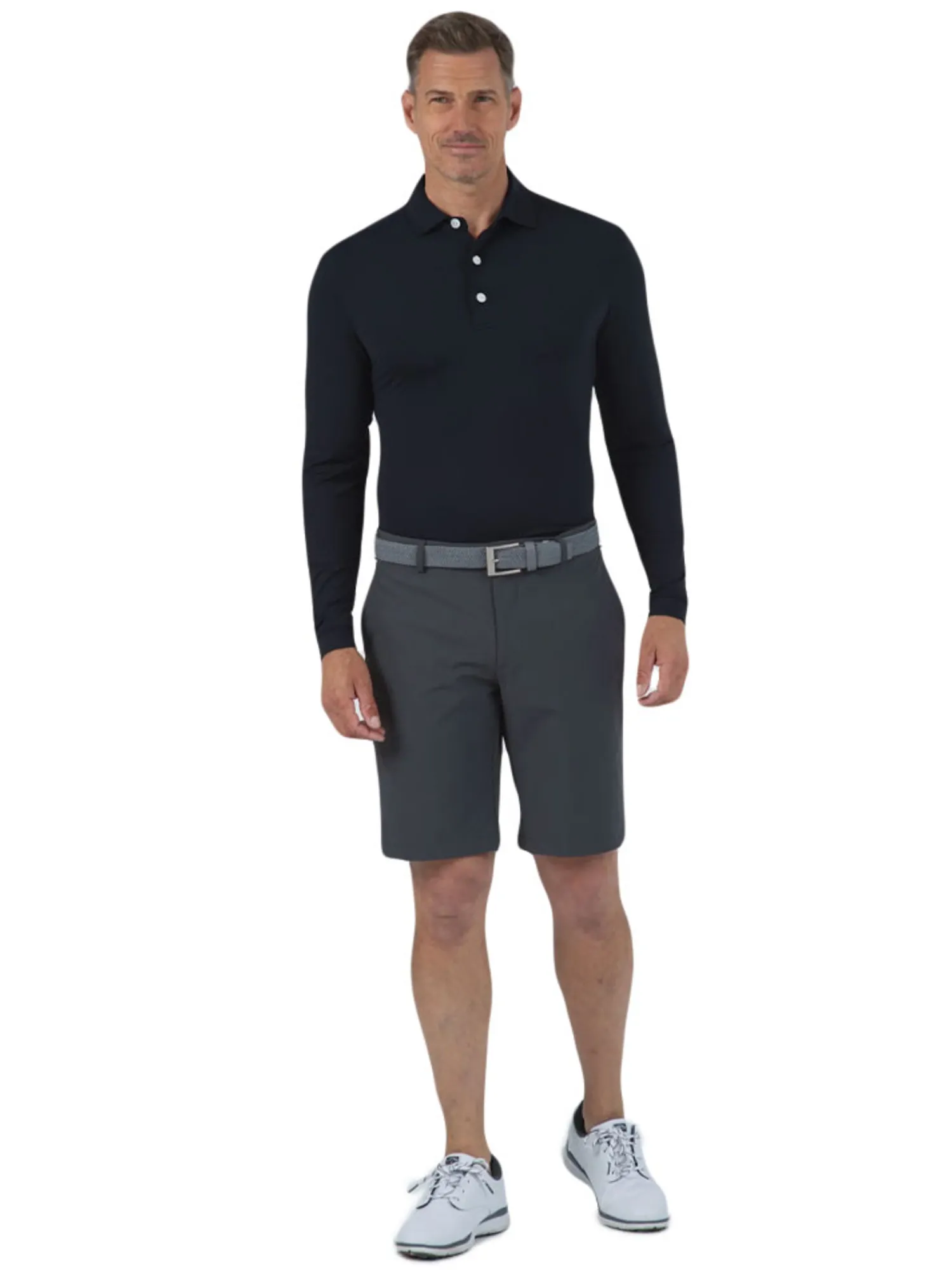 IBKUL Shirts|Men's Long Sleeve Polo - Black