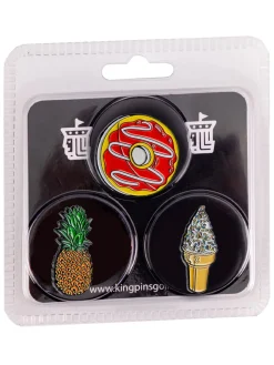 King Pins Golf Ball Markers|Ball Marker Set 3 Pack - Sweet Treat