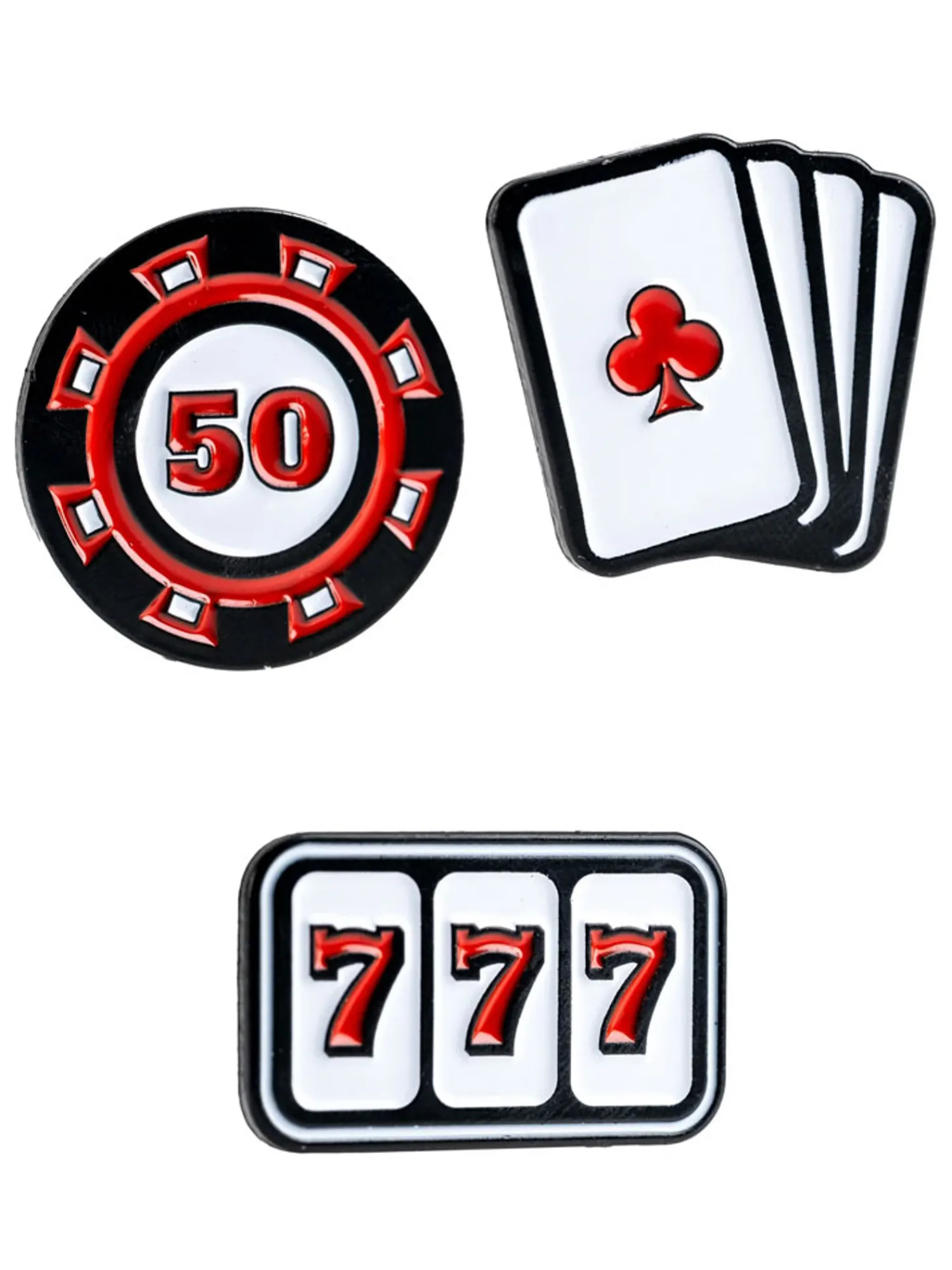 King Pins Golf Ball Markers|Ball Marker Set 3 Pack - Casino