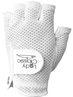 Lady Classic Womens Golf Gloves|Clearance Gloves|Half Glove - White