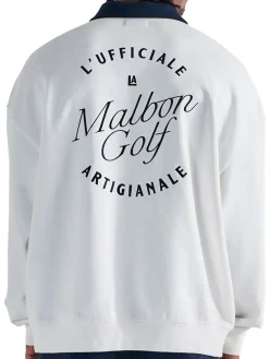 Malbon Jumpers|Artigianale Collared Crewneck - White