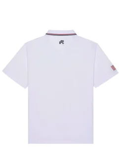 Malbon Shirts|Eagle Buckets Performance Pique Polo - White