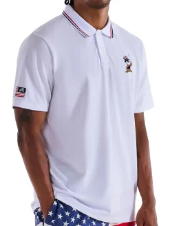 Malbon Shirts|Eagle Buckets Performance Pique Polo - White
