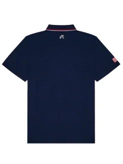 Malbon Shirts|Eagle Buckets Performance Pique Polo - Navy