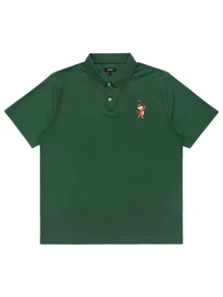 Malbon Shirts|Evergreen Tiger Buckets Performance Pique Polo - Evergreen