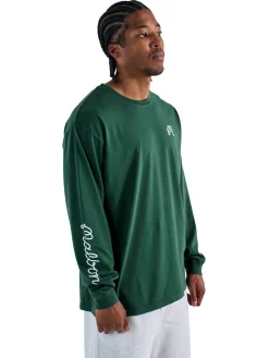 Malbon Shirts|Gorse Long Sleeve Tee - Forest