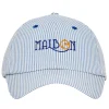 Malbon Caps|Grasse Seersucker Dad Cap - Blue