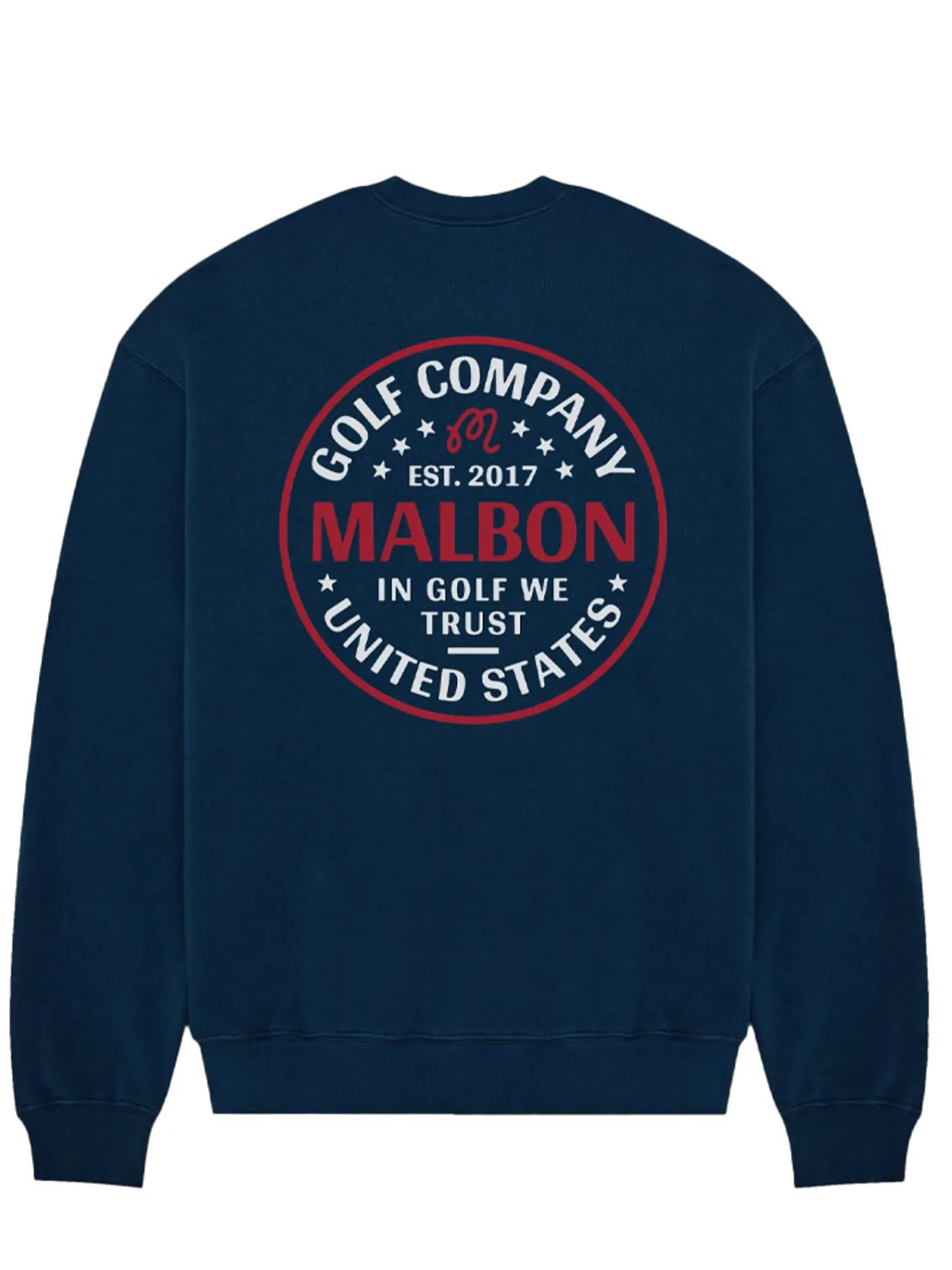 Malbon Jumpers|In Golf We Trust Sweatshirt - Navy