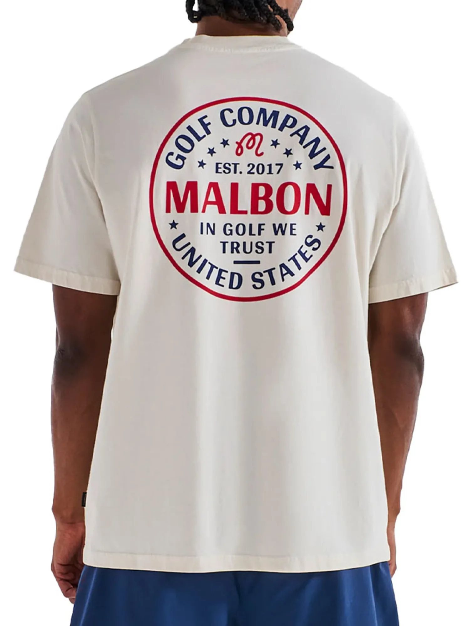Malbon Shirts|In Golf We Trust Short Sleeve Tee - Natural