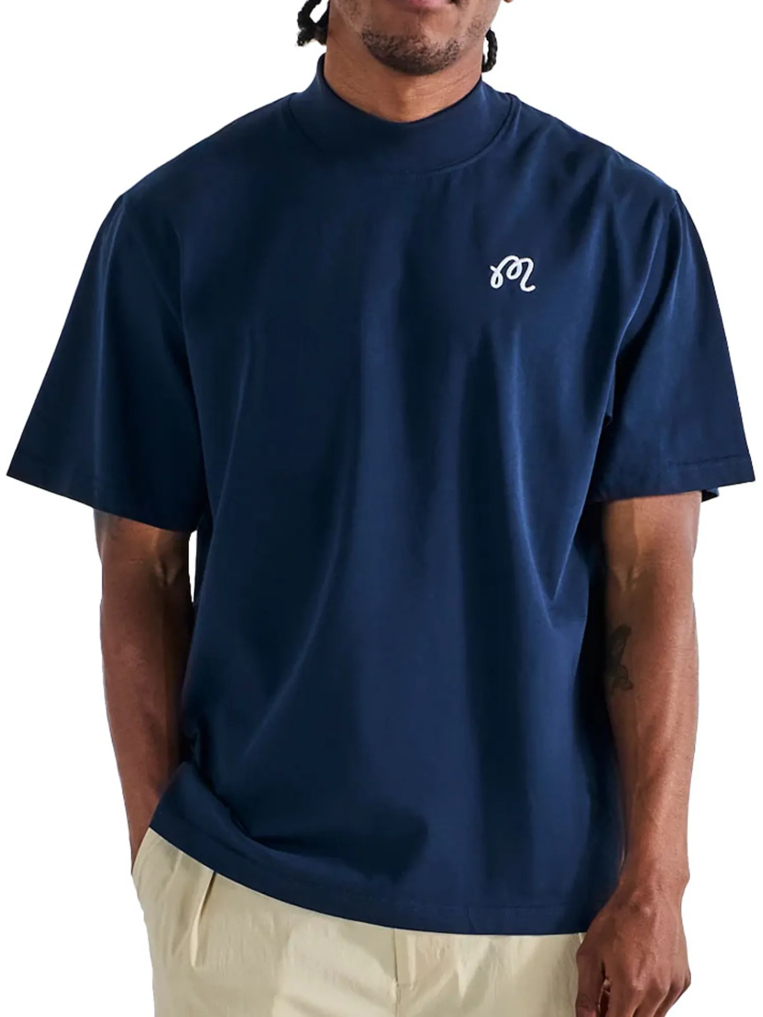 Malbon Shirts|Mare Mockneck Tee - Navy