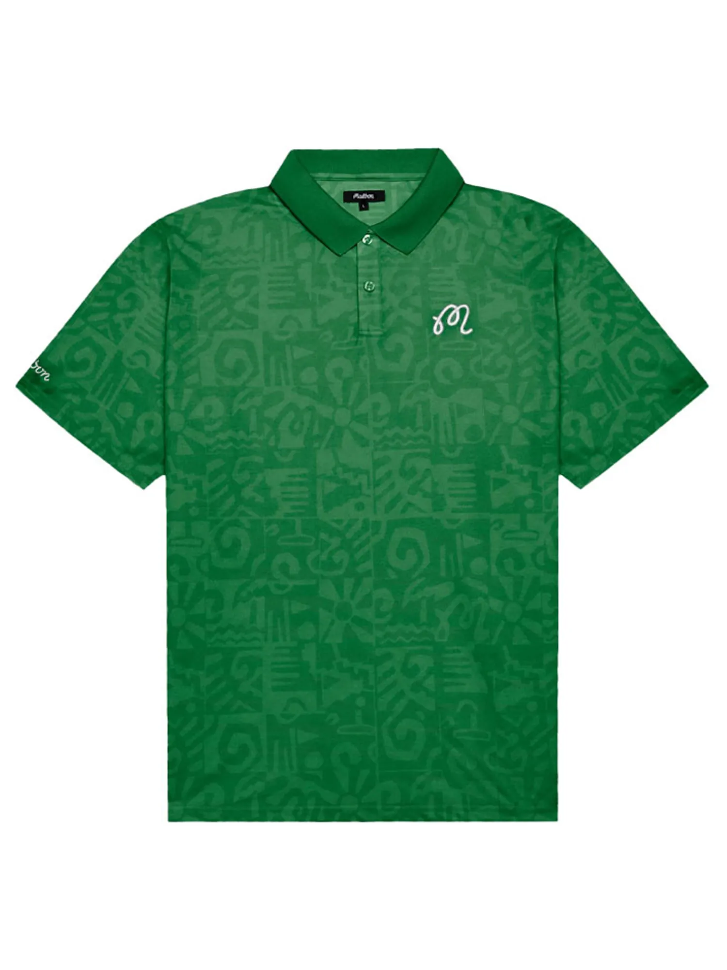 Malbon Shirts|Mezzo Performance Pique Printed Polo - Kelly Green