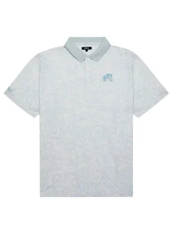 Malbon Shirts|Mezzo Performance Pique Printed Polo - Silver