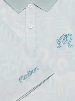 Malbon Shirts|Mezzo Performance Pique Printed Polo - Silver