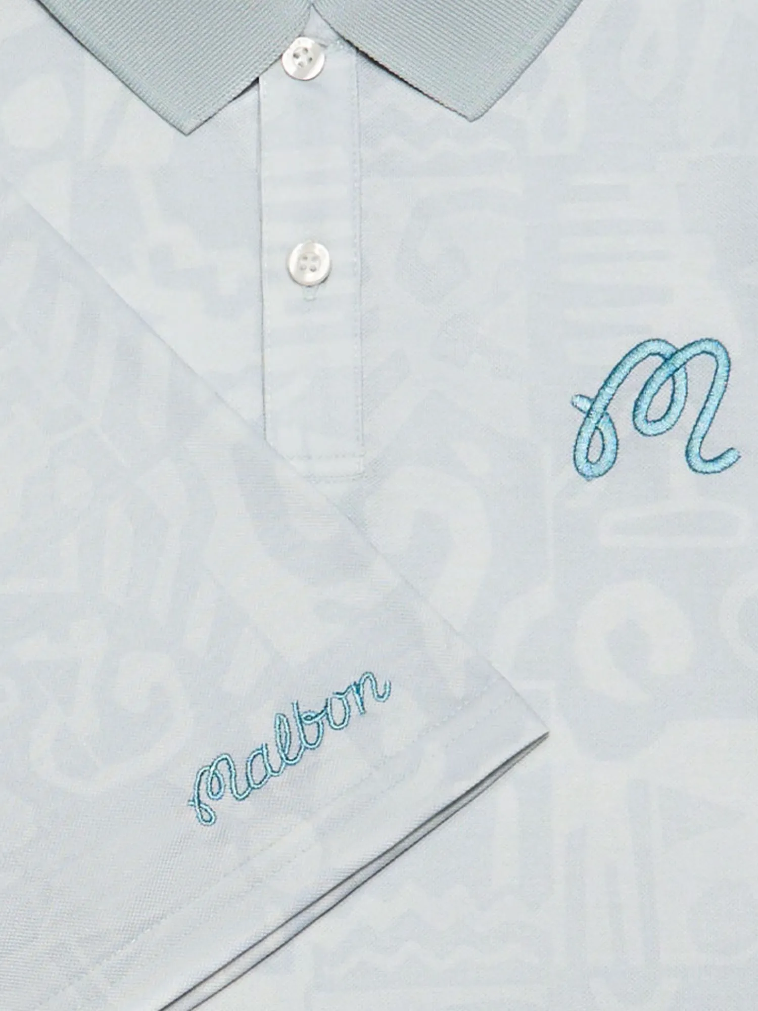 Malbon Shirts|Mezzo Performance Pique Printed Polo - Silver