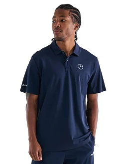 Malbon Shirts|Performance Pique Polo - Navy