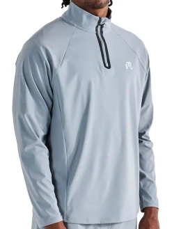 Malbon Jumpers|Performance Raglan Quarter Zip - Steel