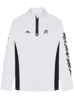 Malbon Jumpers|Poly Performance Quarter Zip - White