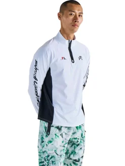 Malbon Jumpers|Poly Performance Quarter Zip - White