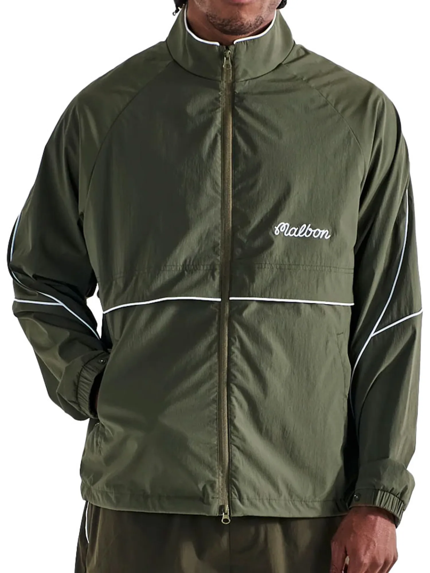Malbon Jumpers|Wind & Rain Wear|Riva Nylon Jacket - Cypress Green