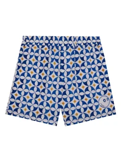 Malbon Shorts|Riviera Scooter Short - White/Blue/Gold