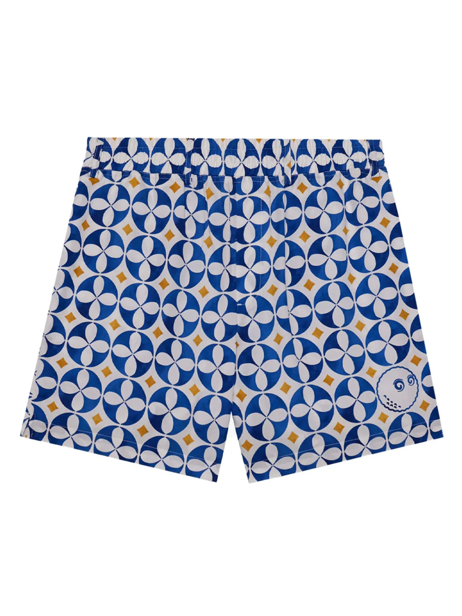 Malbon Shorts|Riviera Scooter Short - White/Blue/Gold