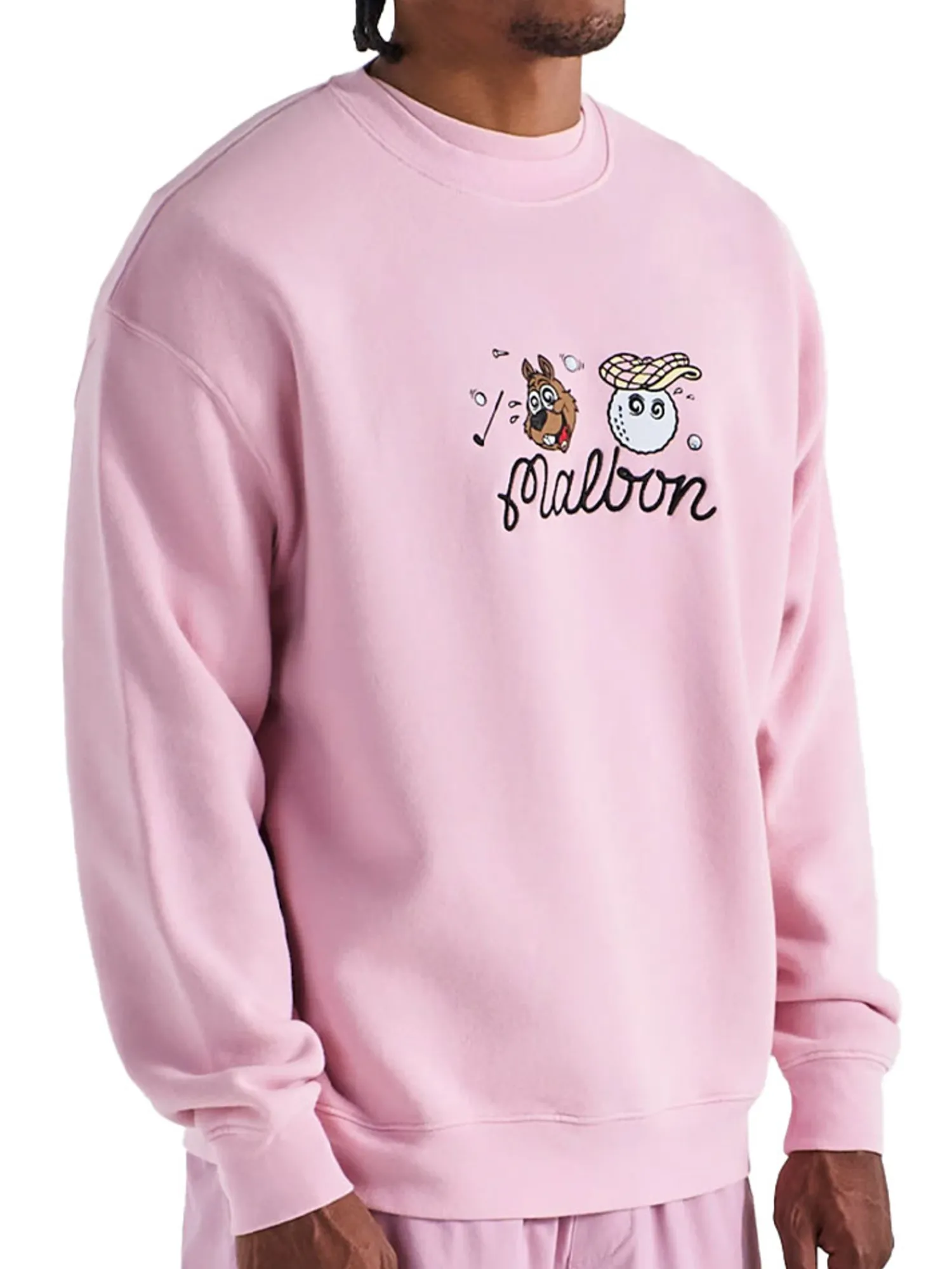 Malbon Jumpers|Two Man Scramble Crew Fleece - Pink