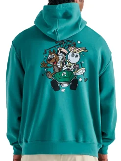 Malbon Jumpers|Two Man Scramble Hoodie - Blue Green