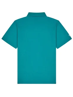 Malbon Shirts|Two Man Scramble Pique Polo - Blue Green