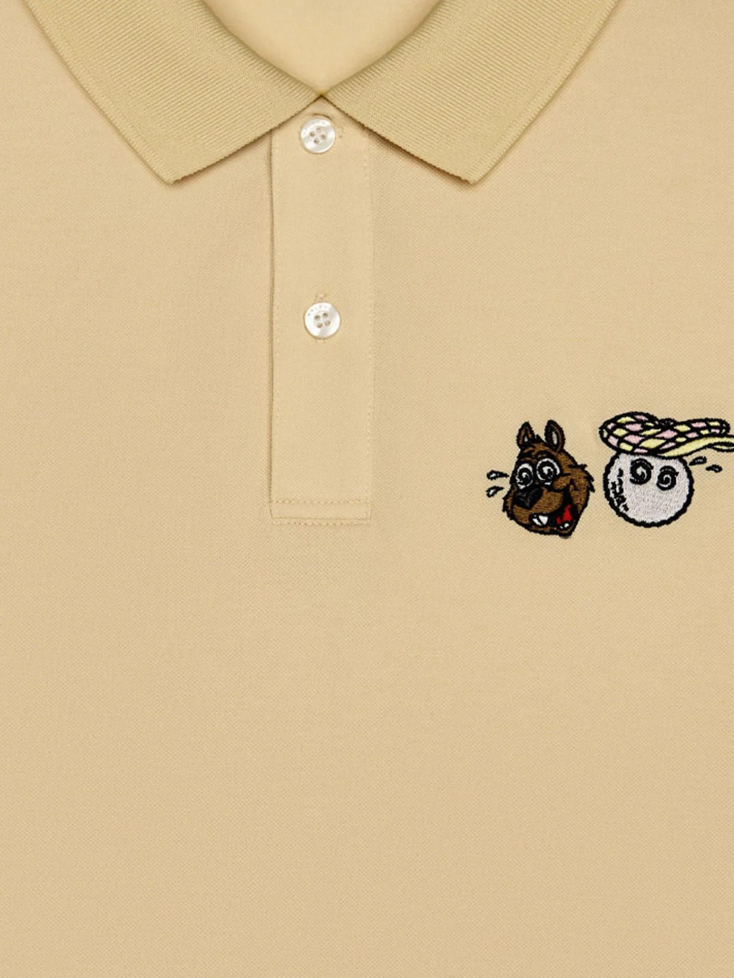 Malbon Shirts|Two Man Scramble Pique Polo - Light Khaki