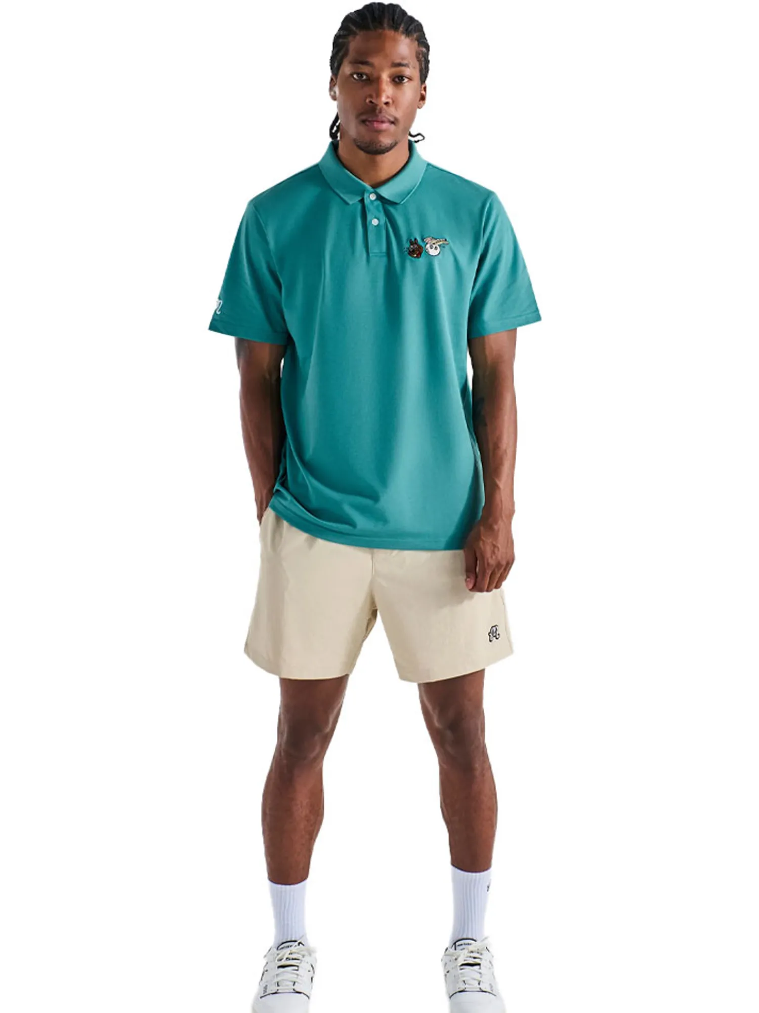 Malbon Shorts|Two Man Scramble Scooter Short - Light Khaki