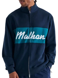 Malbon Jumpers|University Double Zip Jacket - Navy
