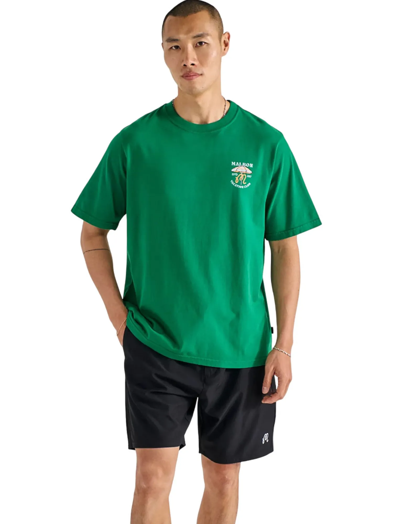 Malbon Shirts|Vacation Club SS Tee - Kelly Green