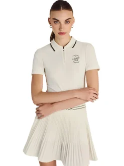Malbon Shirts|Womens Camilla Quarter Zip Polo - Ivory
