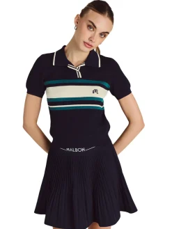Malbon Shirts|Womens Carina Polo - Navy