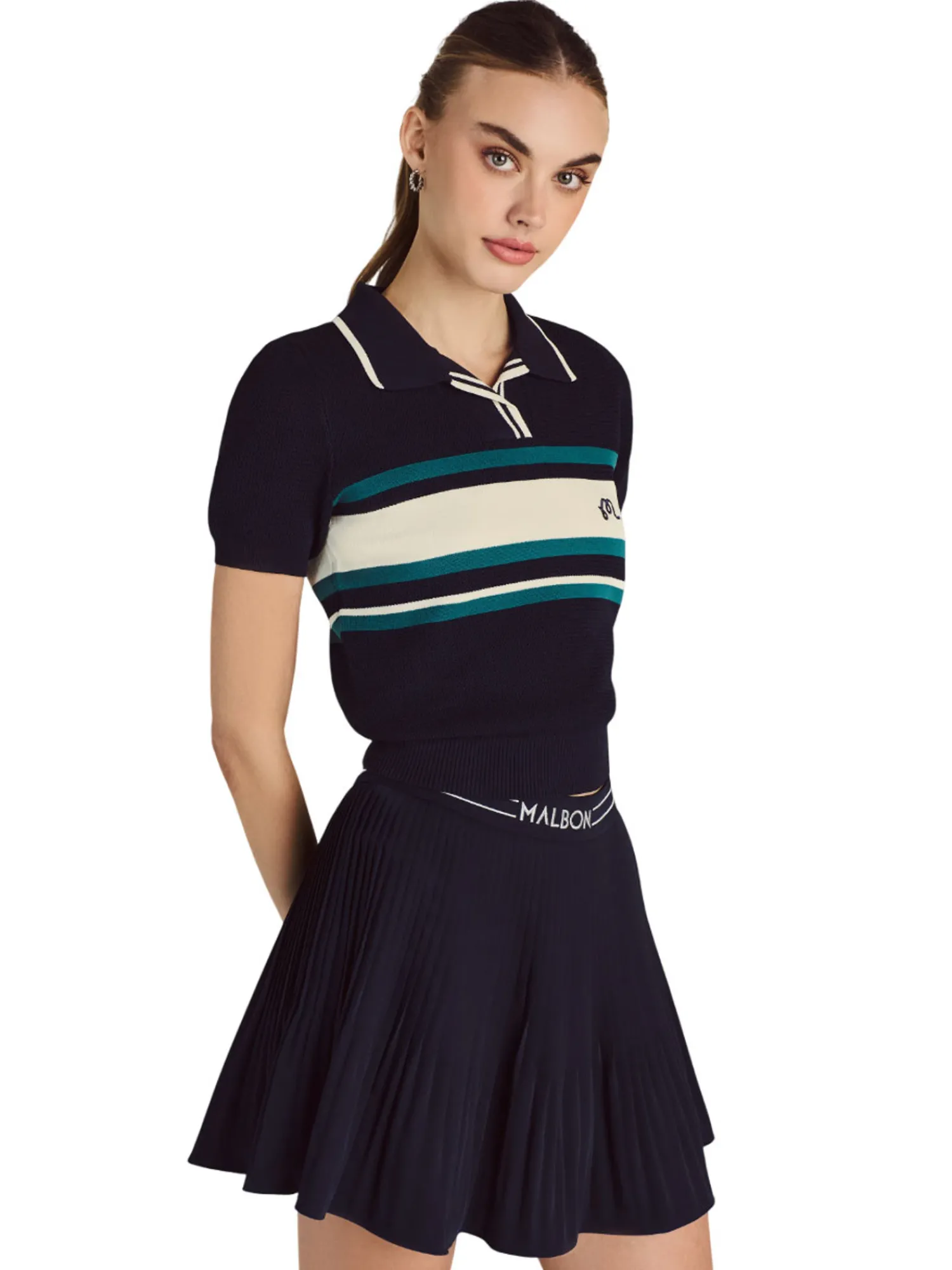 Malbon Shirts|Womens Carina Polo - Navy