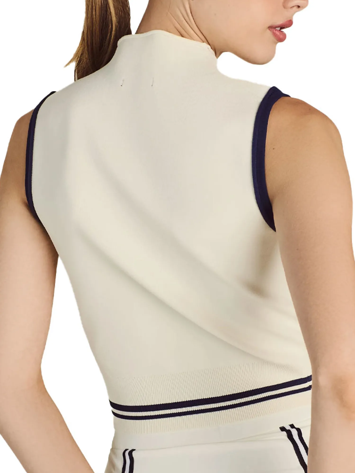 Malbon Vests|Womens Kara Mock Neck Vest - Ivory