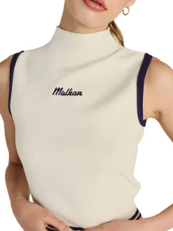 Malbon Vests|Womens Kara Mock Neck Vest - Ivory