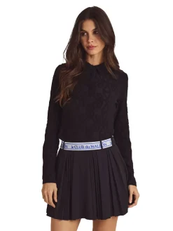 Malbon Shirts|Womens Sophie Long Sleeve Polo - Black